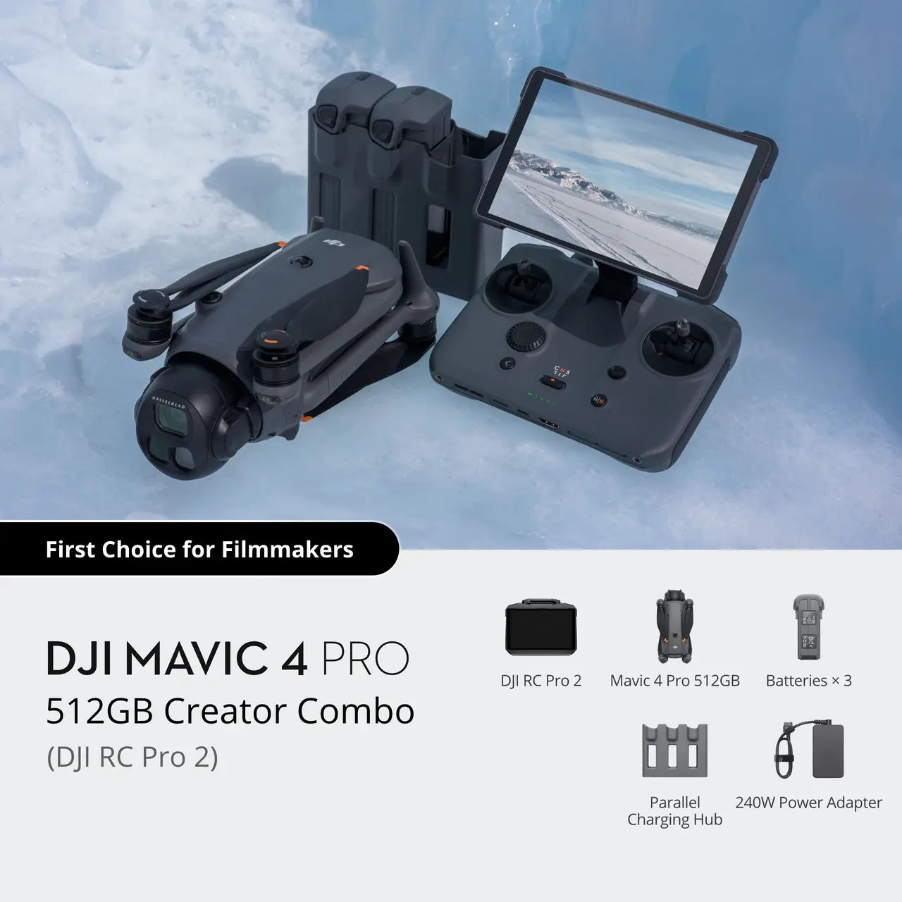 New DJI Mavic 4 Pro Creators Combo with RC PR0 2 Control, 512 GB - Includes 1-Year Asurion Total Protection Plan